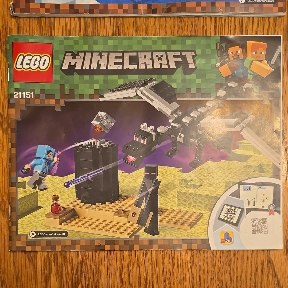 LEGO Minecraft Instruction Booklets- Snow Hideout and Ender Dragon LOT H
